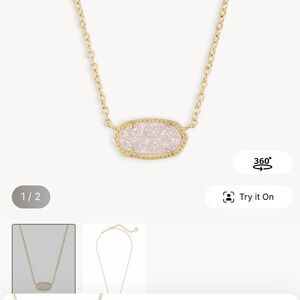 Elisa Gold Pendant Necklace in Iridescent Drusy